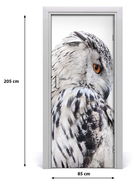 Samolepiace fototapety na dvere biela sova 85x205 cm