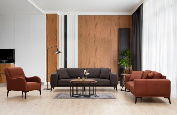 Hanah Home Trojmiestna pohovka Kenzo 235 cm sivá