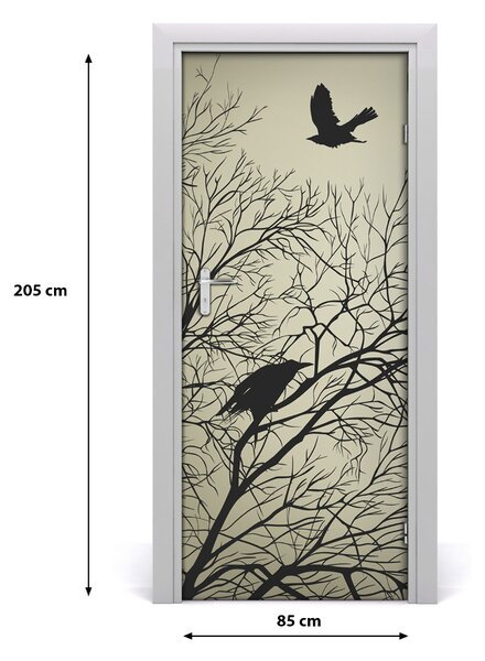 Samolepiace fototapety na dvere Vrany na strome 85x205 cm