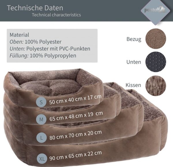 Petstuff pelech pre psa, veľkosť M, 65 x 48 x 19 cm, hnedý