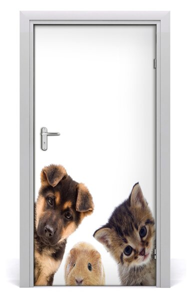 Samolepiace fototapety na dvere domáce zvieratá 95x205 cm