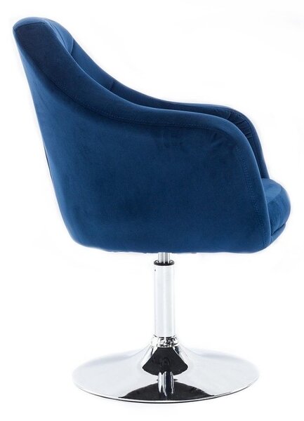 LuxuryForm DESIGN Kreslo ANDORA VELUR na striebornom tanieri - modré