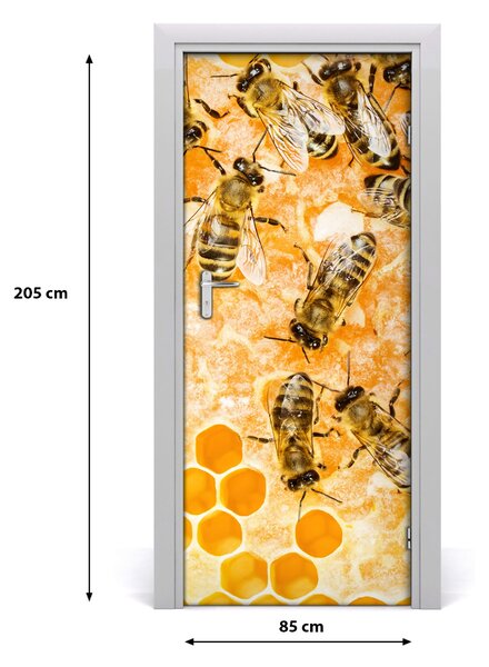 Samolepiace fototapety na dvere pracujúci včely 85x205 cm