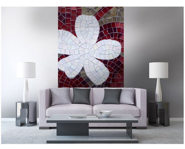 DIMEX | Vliesové fototapety na stenu Červená mosaika MS-2-0114 | 150 x 250 cm | biela, červená, šedá