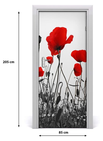 Fototapeta na dvere poľné mak 85x205 cm