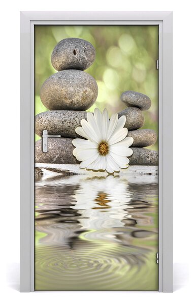 Fototapeta na dvere Kamene a kvety 95x205 cm
