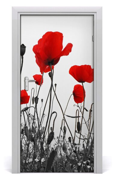 Fototapeta na dvere poľné mak 95x205 cm