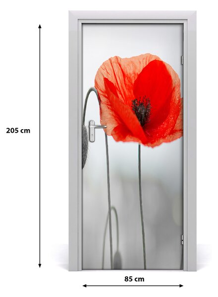 Fototapeta na dvere poľné mak 85x205 cm