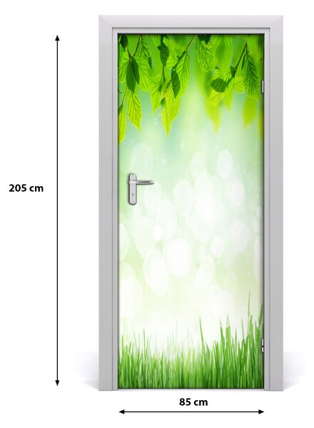 Fototapeta na dvere lístie tráva 85x205 cm