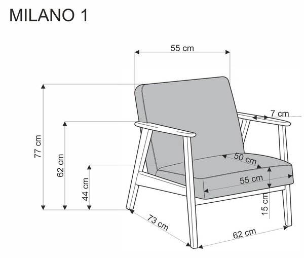 HALMAR Kreslo MILANO béžové