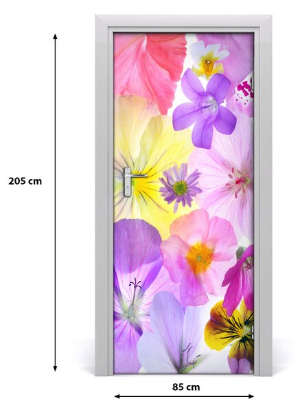 Fototapeta na dvere farebné kvety 85x205 cm