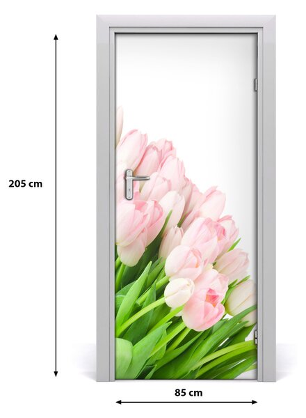 Fototapeta na dvere ružové tulipány 85x205 cm