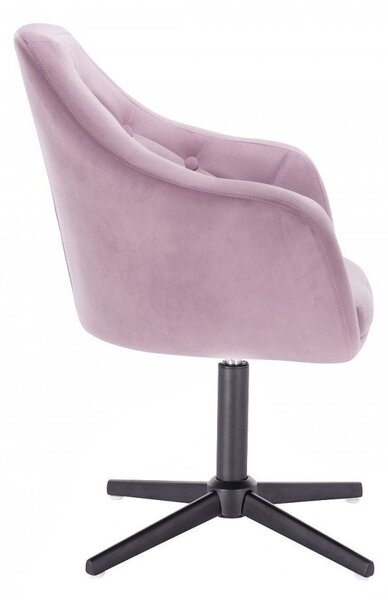 LuxuryForm DESIGN Kreslo ANDORA VELUR na čiernom kríži - levanduľa