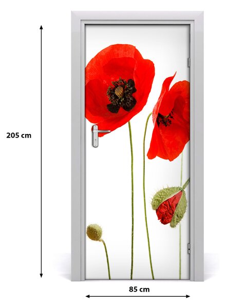 Fototapeta na dvere poľné mak 85x205 cm