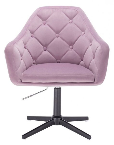 LuxuryForm DESIGN Kreslo ANDORA VELUR na čiernom kríži - levanduľa