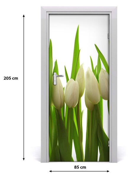 Fototapeta na dvere biele tulipány 85x205 cm