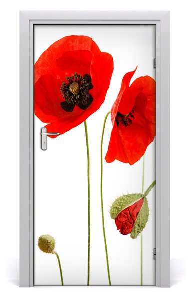 Fototapeta na dvere poľné mak 95x205 cm