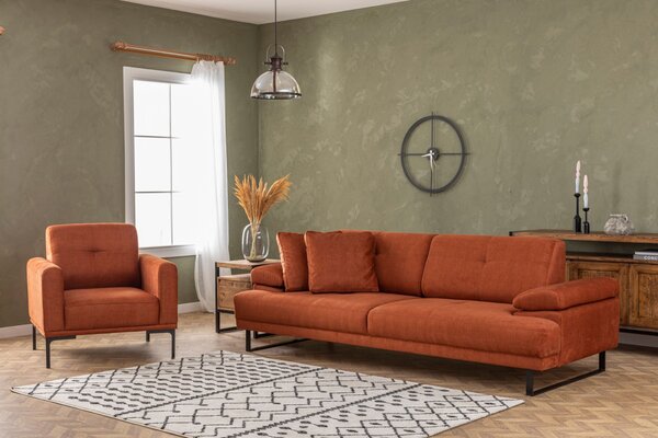 Hanah Home Trojmiestna pohovka Mustang 239 cm oranžová