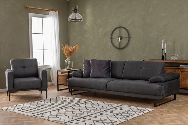 Hanah Home Kreslo Mustang antracitové