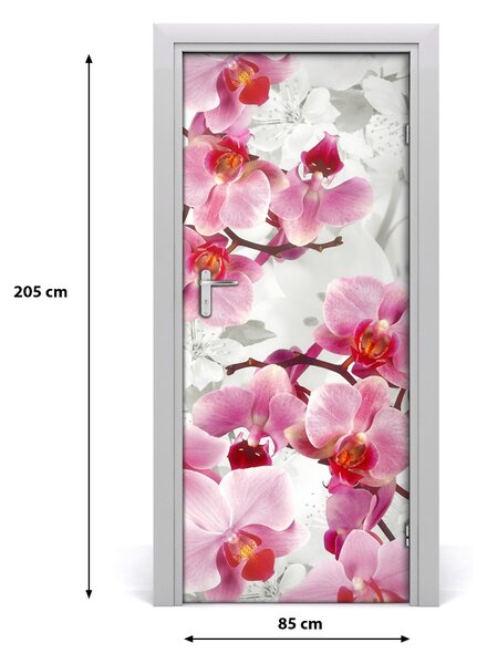 Fototapeta na dvere ružová orchidea 85x205 cm
