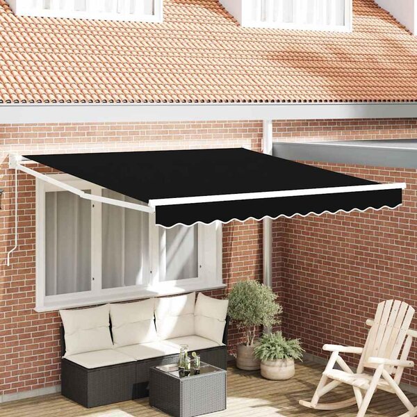 Maison Exclusive – Manuálna markíza, 3 x 2,5 m, čierna, 100% polyester