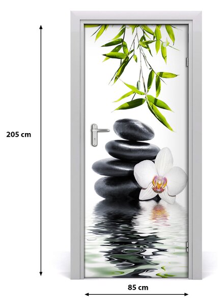 Fototapeta samolepiace Orchidea a kamene 85x205 cm