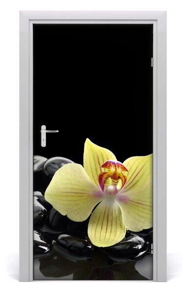 Fototapeta samolepiace Orchidea a kamene 95x205 cm