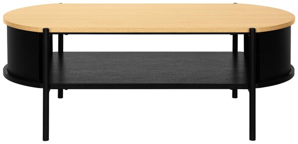 KONFERENČNÝ STOLÍK, prírodná farba, čierna, kov, kompozitné drevo, 100/54/36,5 cm Xora - Stolíky do obývačky, Online Only