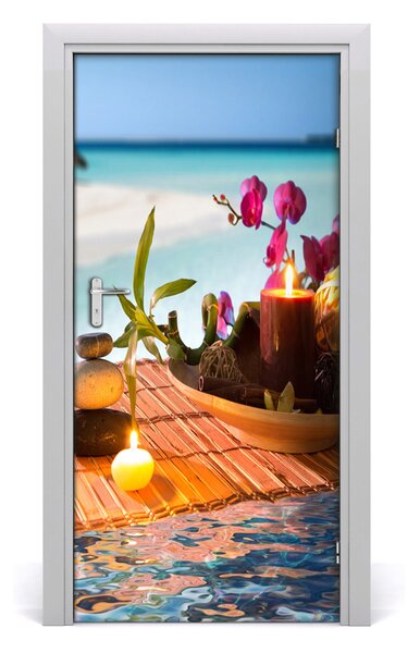 Fototapeta samolepiace Orchidea a bambus 95x205 cm