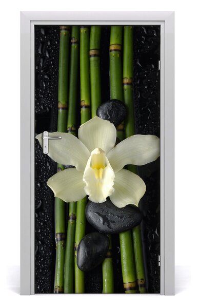 Fototapeta samolepiace Orchidea a bambus 95x205 cm