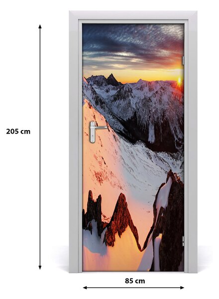 Fototapeta na dvere hory zima 85x205 cm