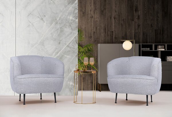 Hanah Home Kreslo Piccoli sivé/čierne