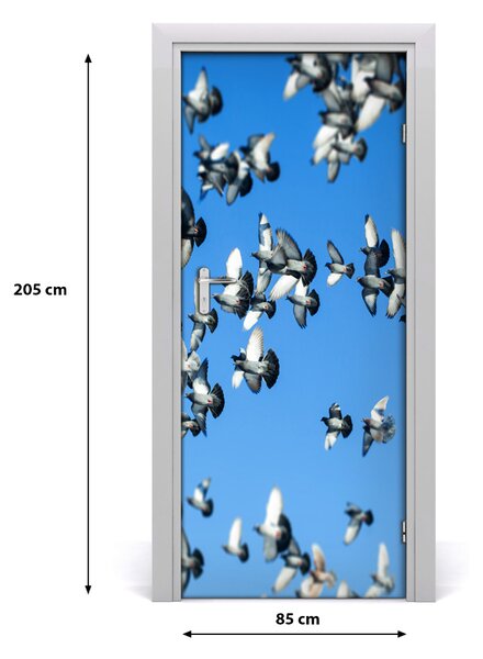 Fototapeta na dvere holuby na nebi 85x205 cm