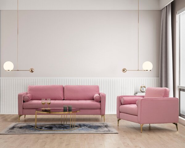 Hanah Home Trojmiestna pohovka Rome 215 cm ružová
