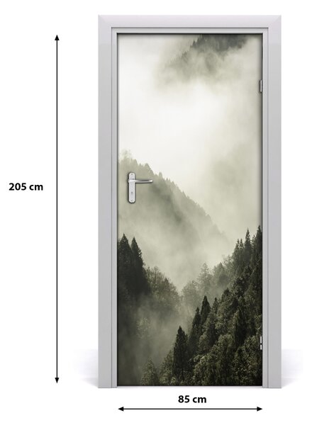 Fototapeta na dvere hmla nad lesom 85x205 cm