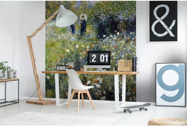 DIMEX | Vliesová fototapeta na stenu Ženy v záhrade od Pierra Augusta Renoira MS-3-0256 | 225 x 250 cm | zelená, čierna, šedá