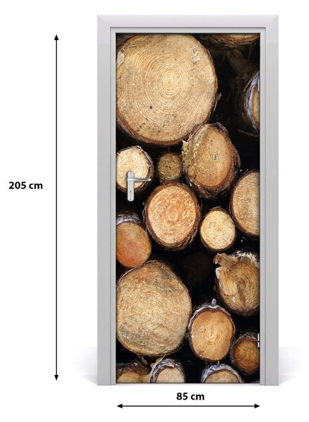 Fototapeta na dvere polená dreva 85x205 cm