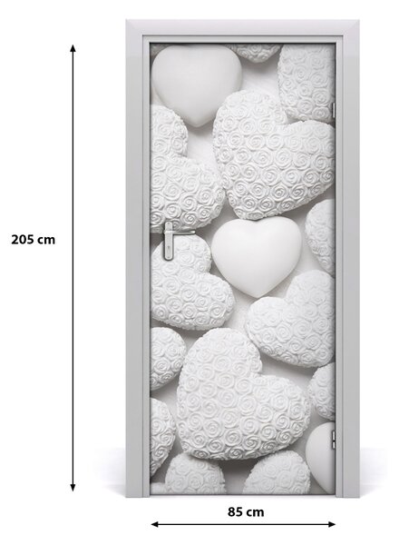 Fototapeta na dvere biele pozadie srdce 85x205 cm
