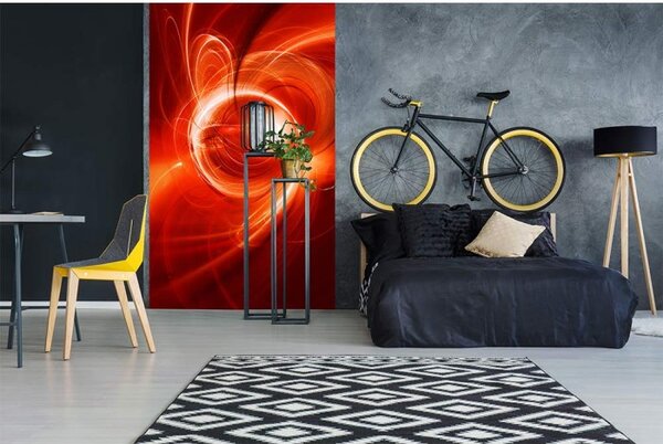 DIMEX | Vliesové fototapety na stenu Červený abstrakt MS-2-0287 | 150 x 250 cm | červená, oranžová