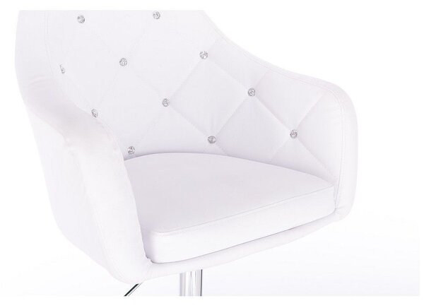 LuxuryForm DESIGN Kreslo ROMA na zlatej podstave s kolieskami - biele