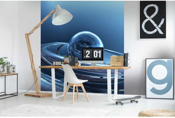 DIMEX | Vliesová fototapeta na stenu Sklenená guľa MS-3-0282 | 225 x 250 cm | modrá
