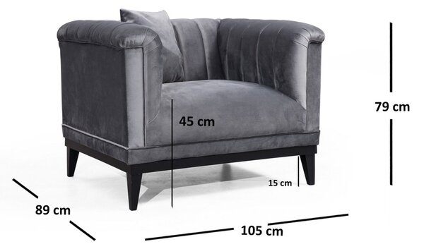 Hanah Home Kreslo Trendy sivé