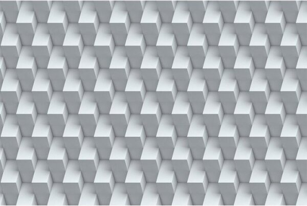 DIMEX | Vliesové fototapety na stenu 3D kubický múr MS-5-0298 | 375 x 250 cm | biela, šedá