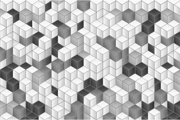 DIMEX | Vliesové fototapety na stenu Bloky kocky MS-5-0301 | 375 x 250 cm | čierna, biela