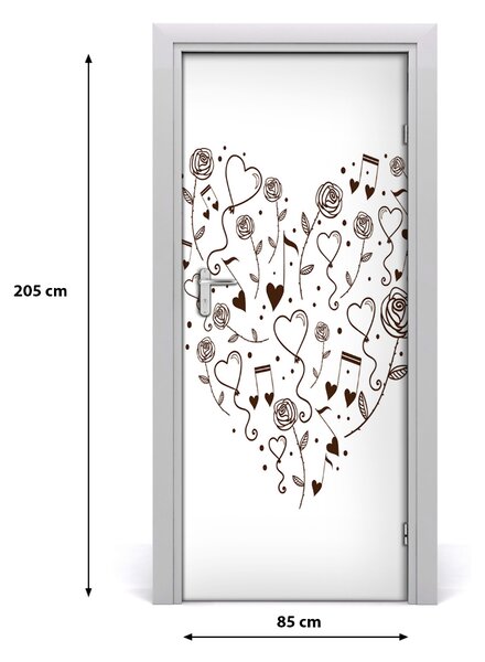 Fototapeta samolepiace na dvere srdce 85x205 cm