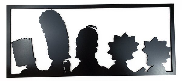 Veselá Stena Drevená nástenná dekorácia Simpsonovci čierny