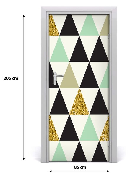 Fototapeta na dvere farebné trojuholníky 85x205 cm
