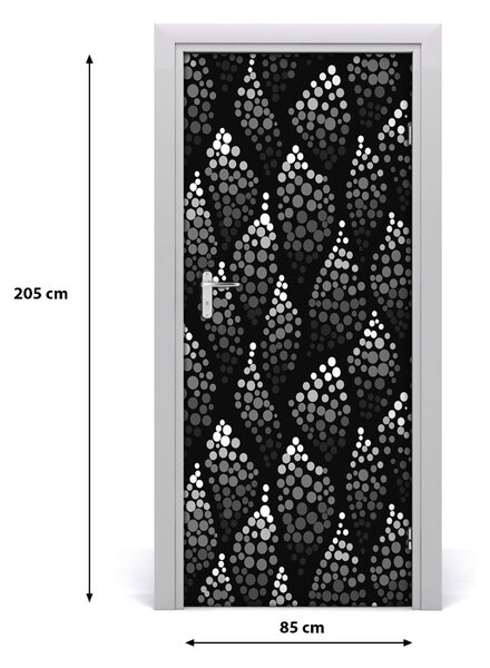 Fototapeta na dvere čiernobiele bodky 85x205 cm
