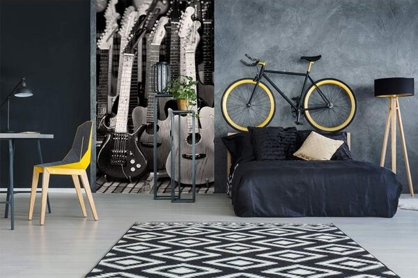 DIMEX | Vliesové fototapety na stenu Gitarová kolekcia MS-2-0303 | 150 x 250 cm | čiernobiela