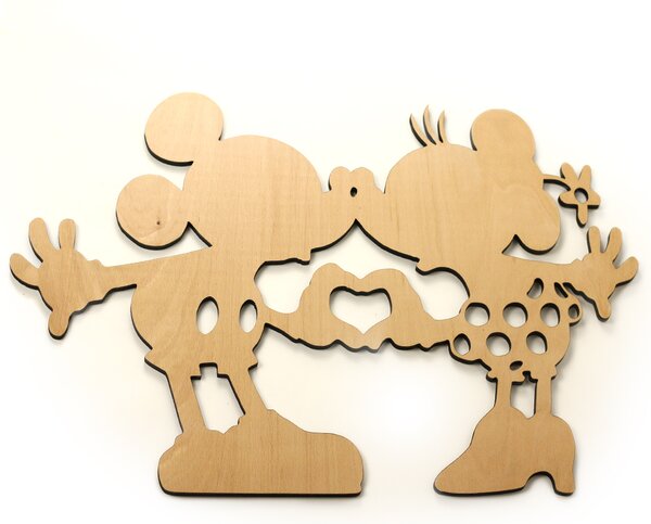 Veselá Stena Drevená nástenná dekorácia Mickey a Minnie